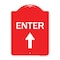 Signmission Designer Series Enter Enter W/ Up Arrow, Red & White Aluminum Sign, 18" x 24", RW-1824-24097 A-DES-RW-1824-24097 - alternate 1